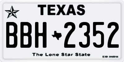 TX license plate BBH2352