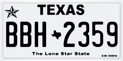 TX license plate BBH2359