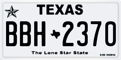 TX license plate BBH2370