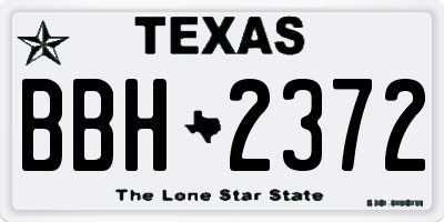 TX license plate BBH2372