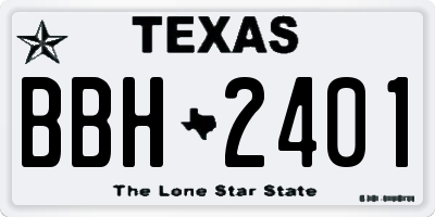 TX license plate BBH2401