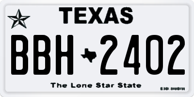 TX license plate BBH2402