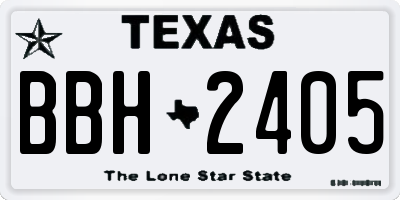 TX license plate BBH2405