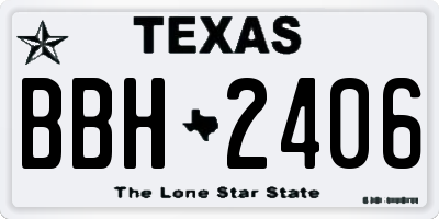 TX license plate BBH2406