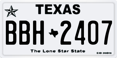 TX license plate BBH2407