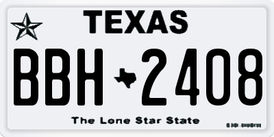 TX license plate BBH2408