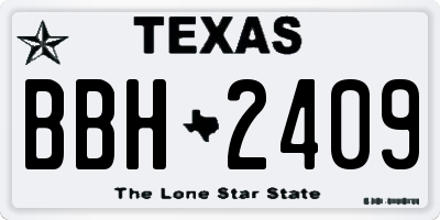 TX license plate BBH2409