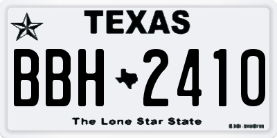 TX license plate BBH2410