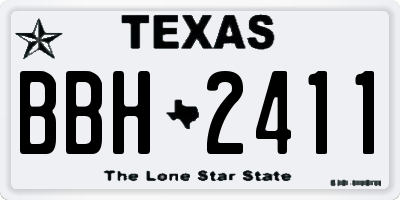 TX license plate BBH2411