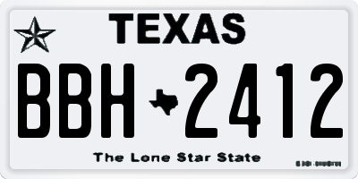 TX license plate BBH2412