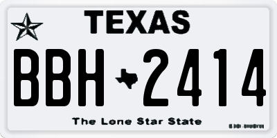 TX license plate BBH2414