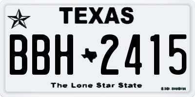 TX license plate BBH2415