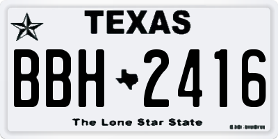 TX license plate BBH2416