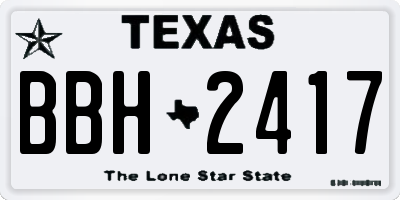 TX license plate BBH2417