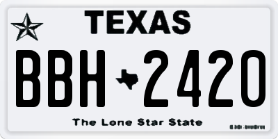 TX license plate BBH2420