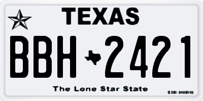 TX license plate BBH2421