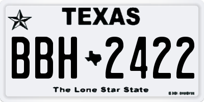 TX license plate BBH2422