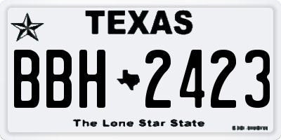 TX license plate BBH2423