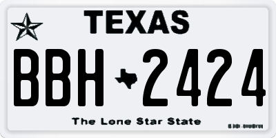 TX license plate BBH2424