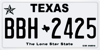 TX license plate BBH2425