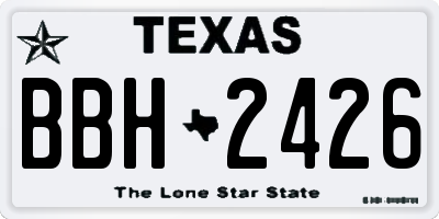 TX license plate BBH2426