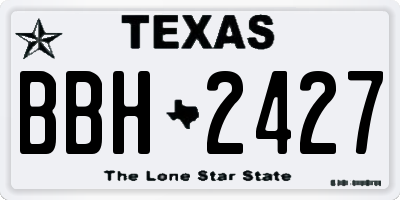 TX license plate BBH2427