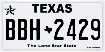 TX license plate BBH2429