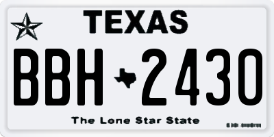 TX license plate BBH2430