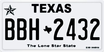 TX license plate BBH2432