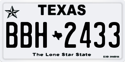 TX license plate BBH2433