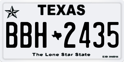 TX license plate BBH2435