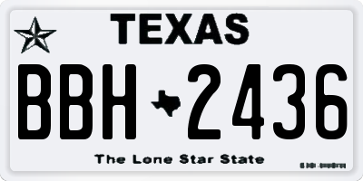 TX license plate BBH2436