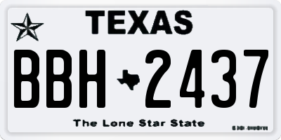 TX license plate BBH2437