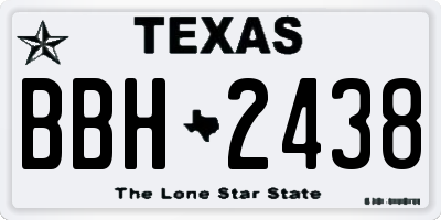 TX license plate BBH2438