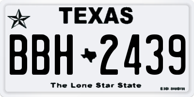 TX license plate BBH2439