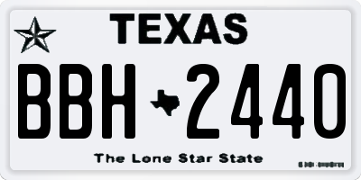 TX license plate BBH2440