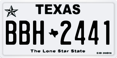 TX license plate BBH2441