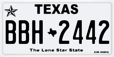 TX license plate BBH2442