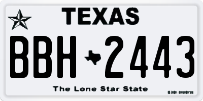 TX license plate BBH2443