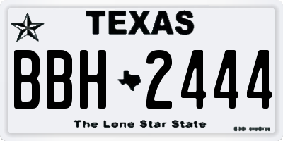 TX license plate BBH2444