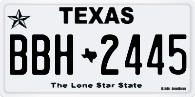 TX license plate BBH2445