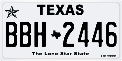 TX license plate BBH2446