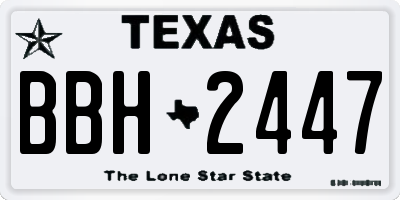 TX license plate BBH2447