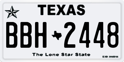 TX license plate BBH2448