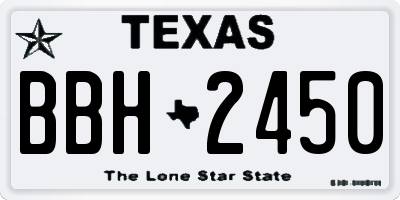 TX license plate BBH2450