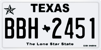 TX license plate BBH2451