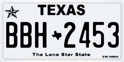 TX license plate BBH2453