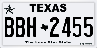 TX license plate BBH2455