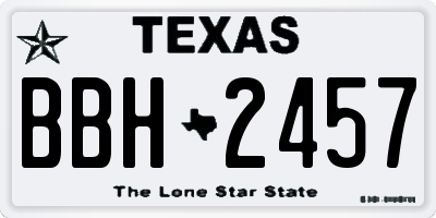 TX license plate BBH2457