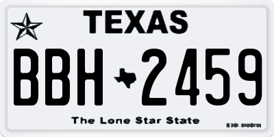 TX license plate BBH2459